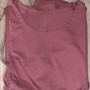 Jaanuu Peplum Scrub Top in Dusty Rose